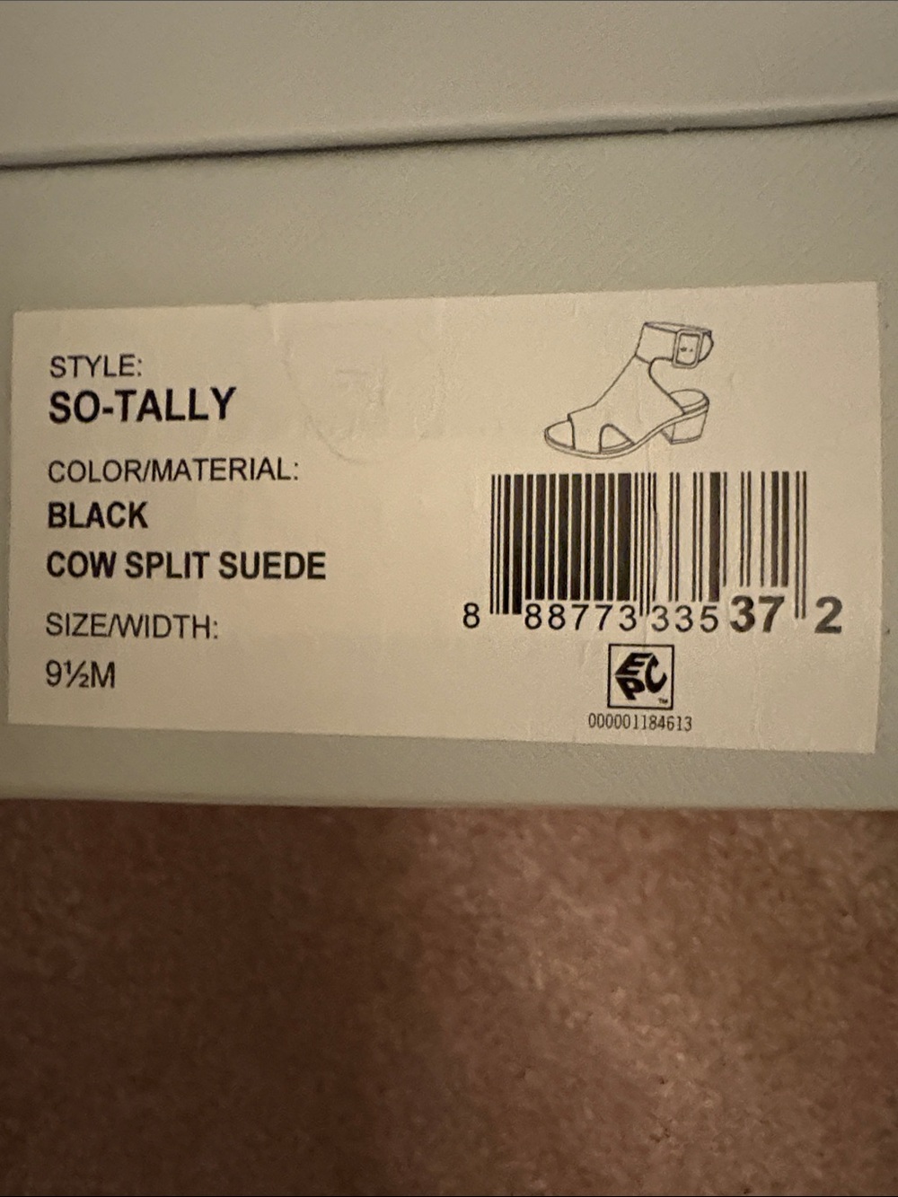 Sole Society TALLY Black Cow Split Suede Ankle Strap Block Heel Sandals. Sz 9.5 - Picture 6 of 6